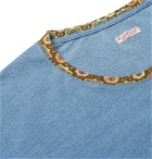 KAPITAL - Panelled Cotton-Jersey T-Shirt - Blue
