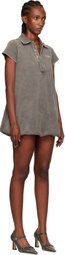 We11done Gray Bubble Polo Minidress