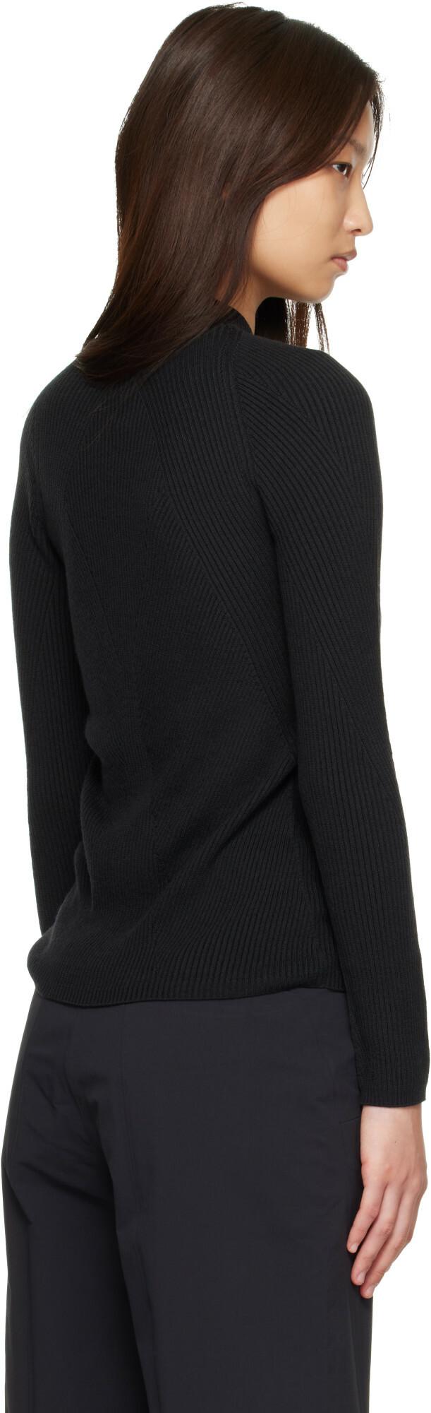 Veilance Black Conic Wool Midlayer Sweater