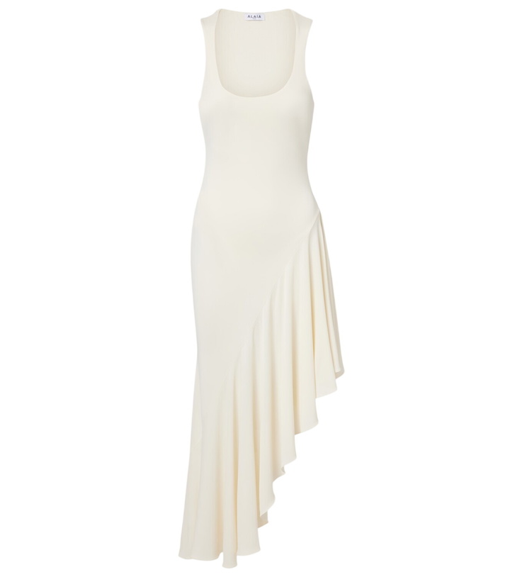 Photo: Alaïa Asymmetric jersey midi dress