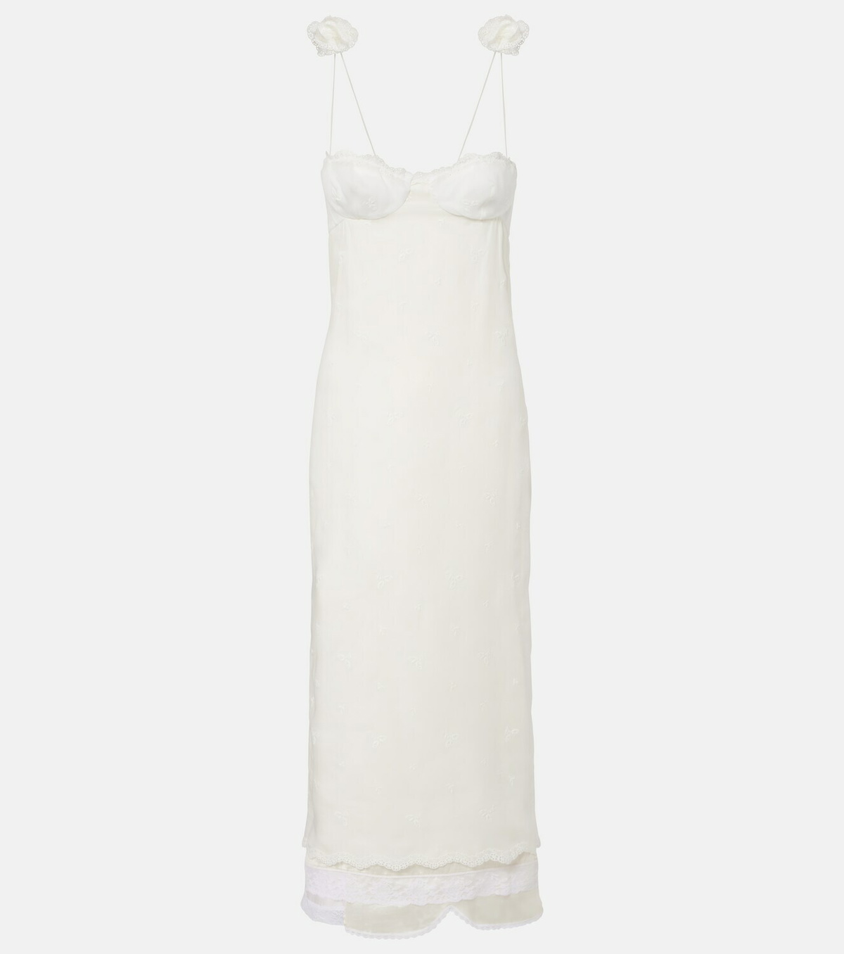 Magda Butrym Embroidered silk, wool and cotton-blend midi dress