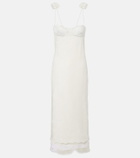 Magda Butrym Embroidered silk, wool and cotton-blend midi dress