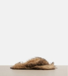 Dolce&Gabbana Shearling thong sandals