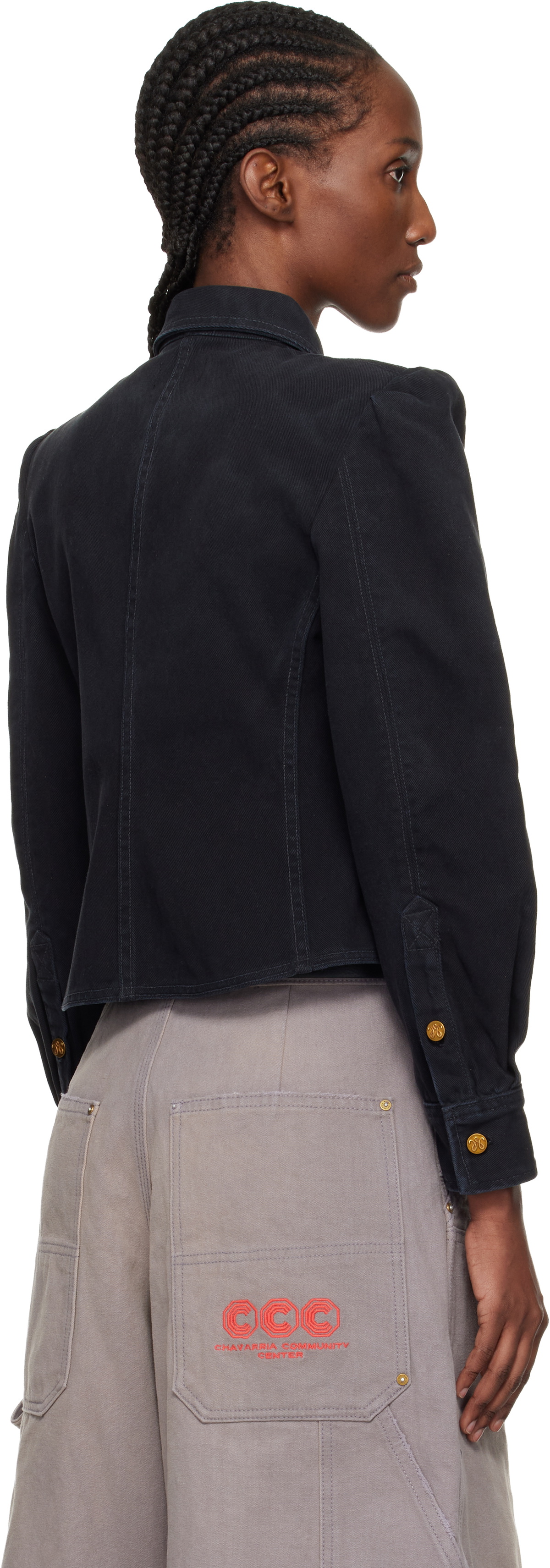 WILLY CHAVARRIA Black Denim Chavela L/S Shirt