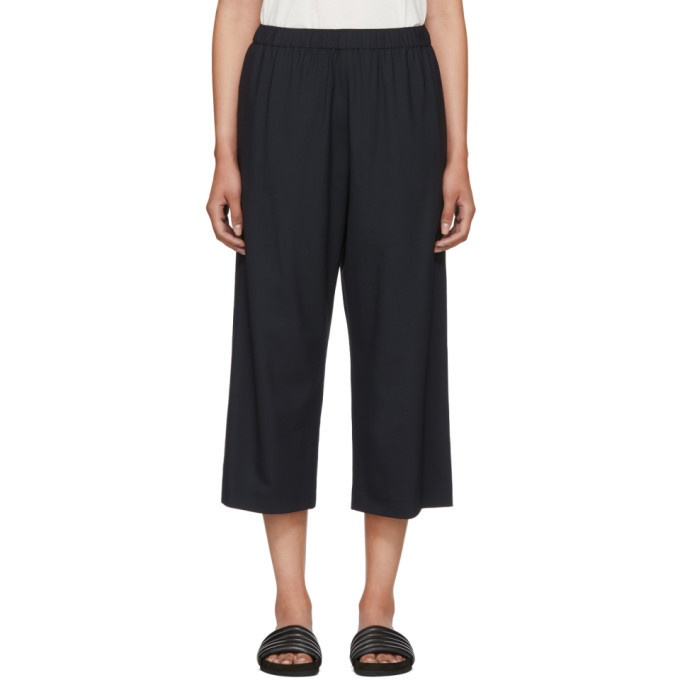 Photo: 6397 Navy Wide-Leg Pull-On Trousers