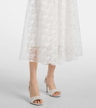 Rodarte Floral silk lace midi dress