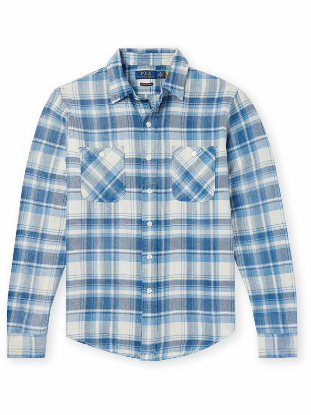 Photo: Polo Ralph Lauren - Checked Cotton-Flannel Shirt - Blue