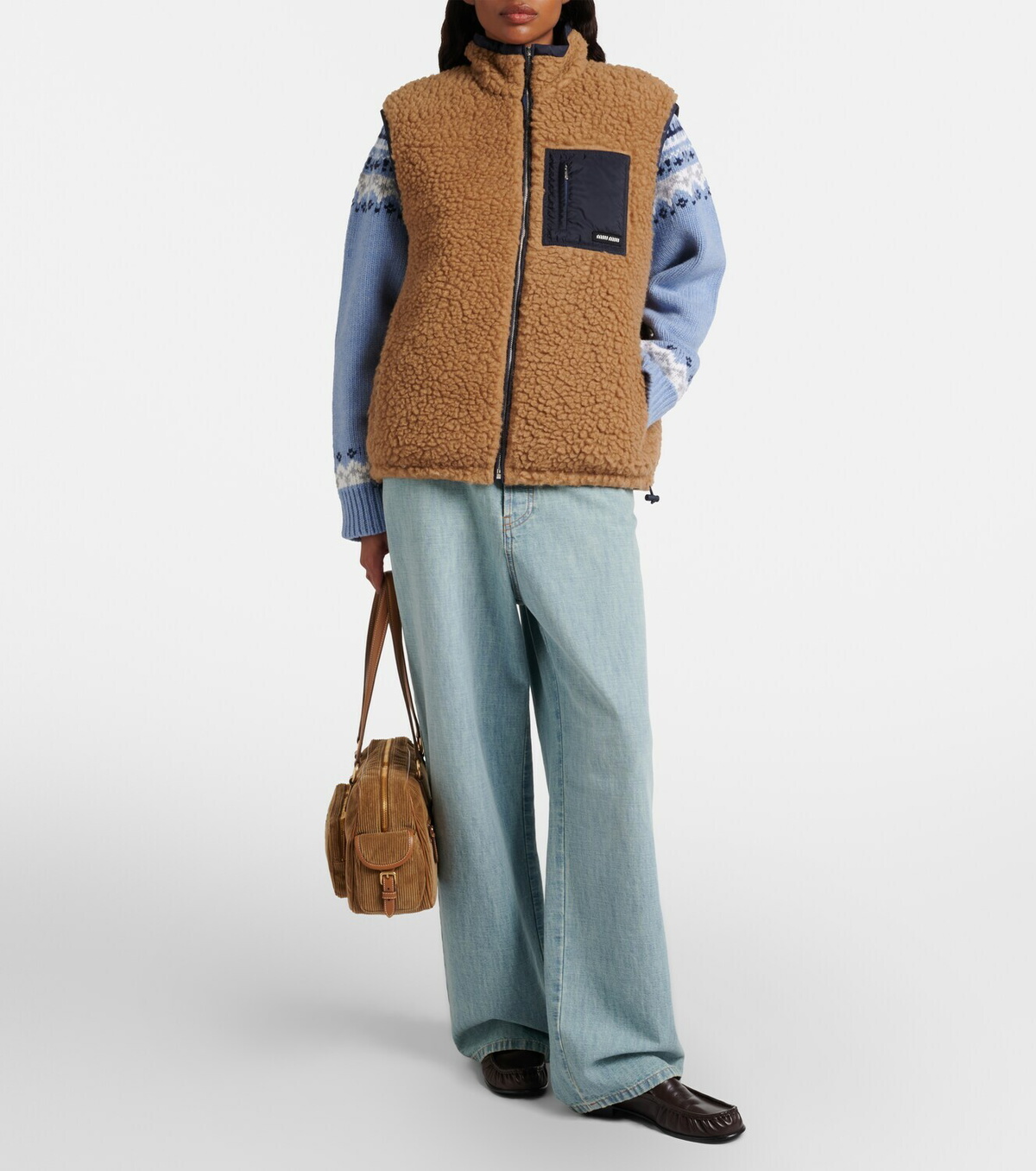 Miu Miu Wool-blend teddy down vest