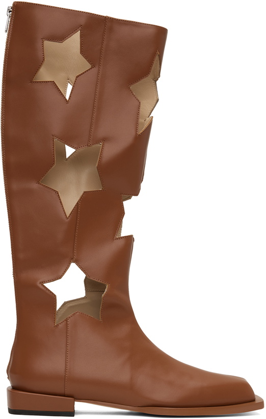 Photo: ANDREJ GRONAU SSENSE Exclusive Brown Star Cut Boots