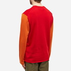 Comme des Garçons Homme Plus Men's Contrast Sleeves Crew Knit in Red/Orange