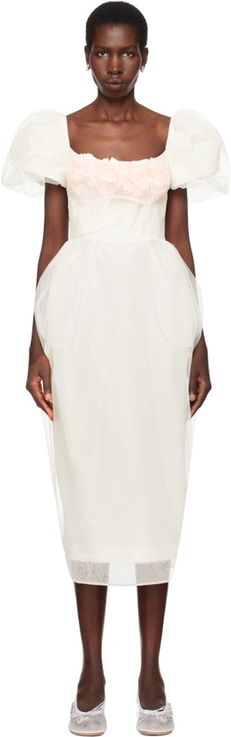 Photo: Simone Rocha SSENSE Exclusive Bridal Capsule Bust Detail Carnation Maxi Dress