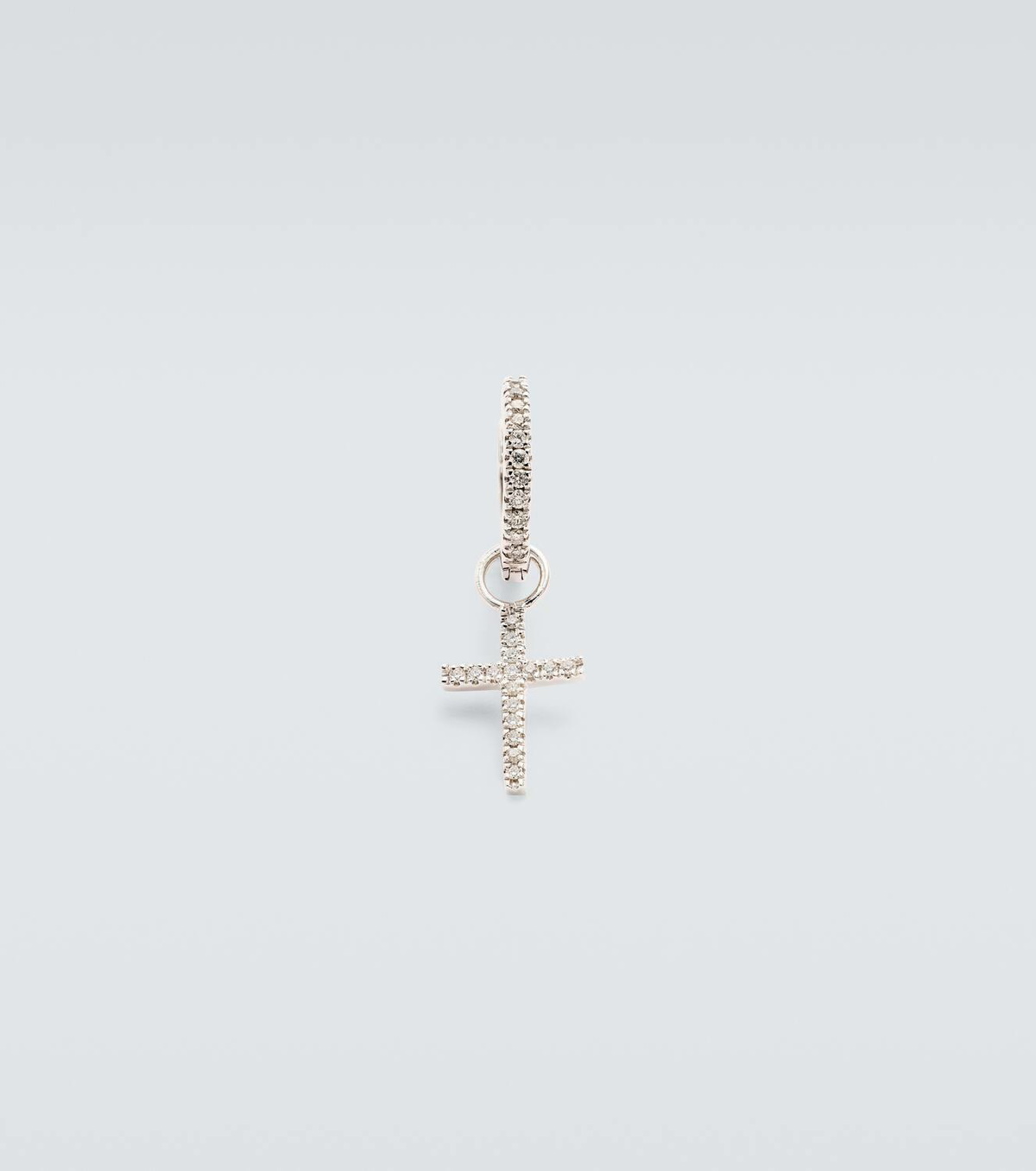 Mateo 14kt white gold single hoop earring with diamonds