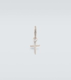 Mateo 14kt white gold single hoop earring with diamonds
