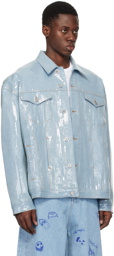 VETEMENTS Blue Sequinned Denim Jacket