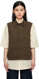 LEMAIRE Brown Garment-Dyed Denim Vest