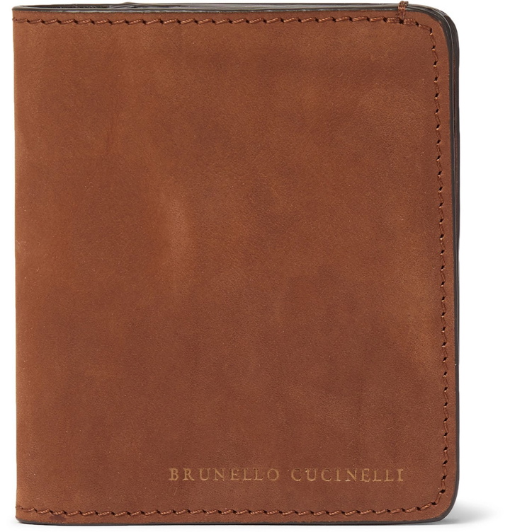 Photo: Brunello Cucinelli - Nubuck Bifold Cardholder - Brown