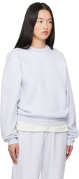 SKIMS Gray Cotton Fleece Classic Crewneck Sweatshirt