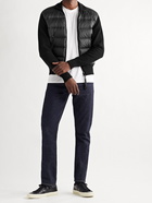 TOM FORD - Slim-Fit Leather-Trimmed Ribbed Wool and Quilted Shell Down Jacket - Black