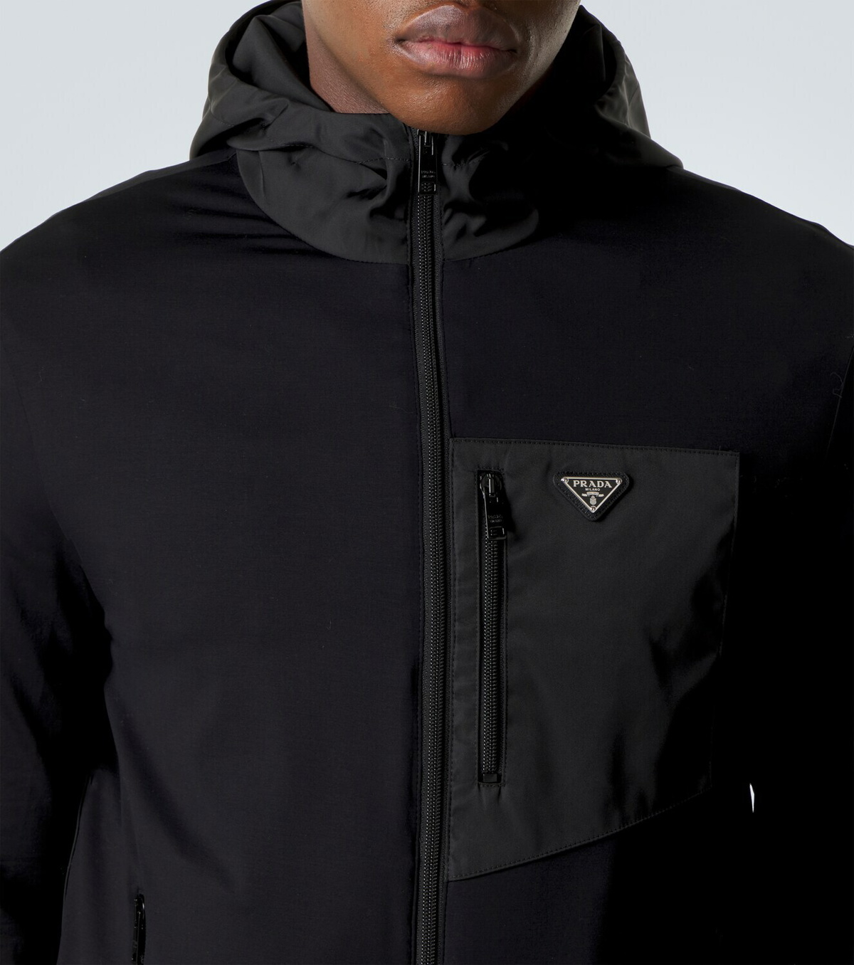 Prada Re-Nylon and cotton-blend hoodie