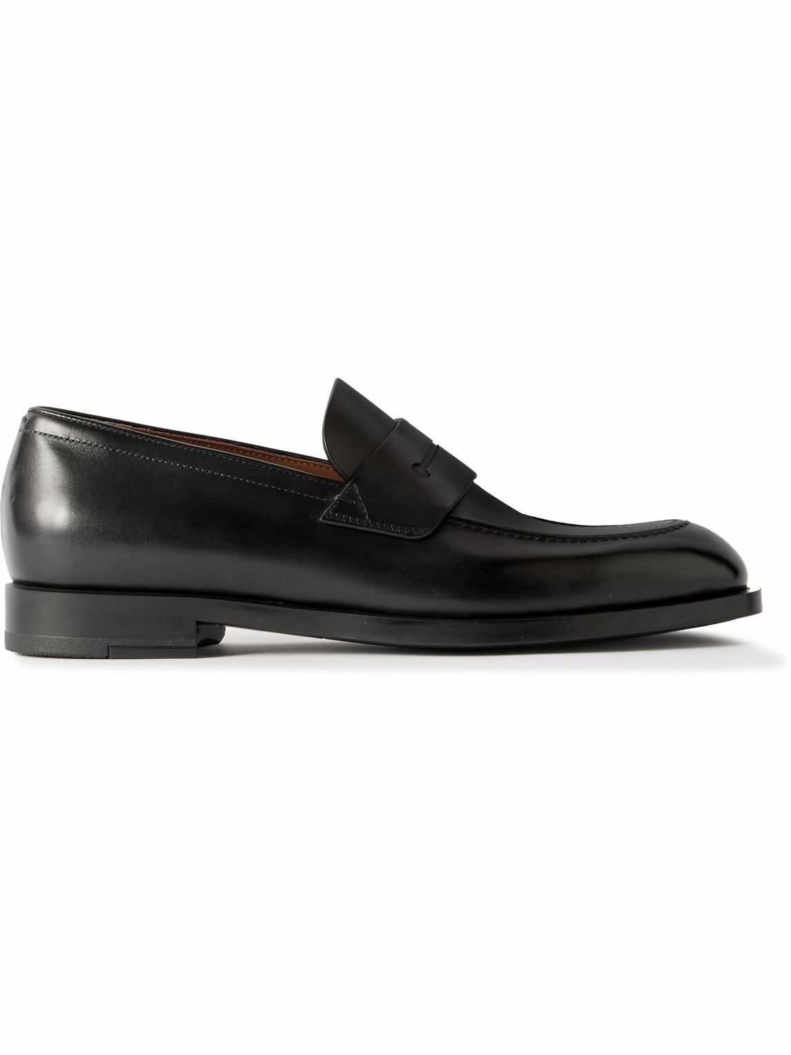 Zegna - New Classic Flex Glossed-Leather Penny Loafers - Black