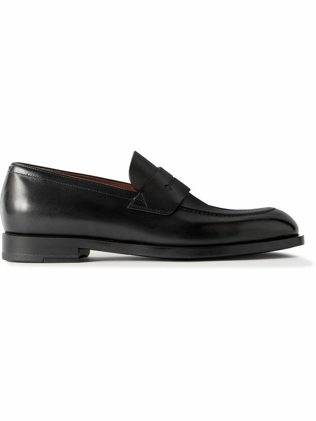 Photo: Zegna - New Classic Flex Glossed-Leather Penny Loafers - Black