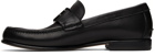 Salvatore Ferragamo Black 'SF' Ornament Loafers