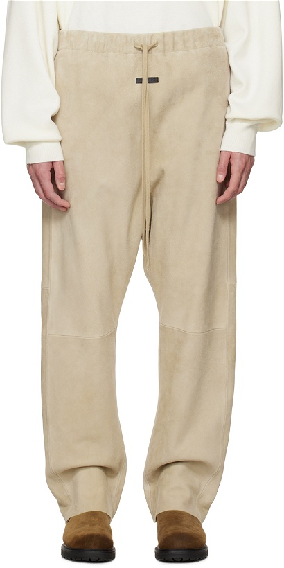Photo: Fear of God Beige Relaxed Leather Pants