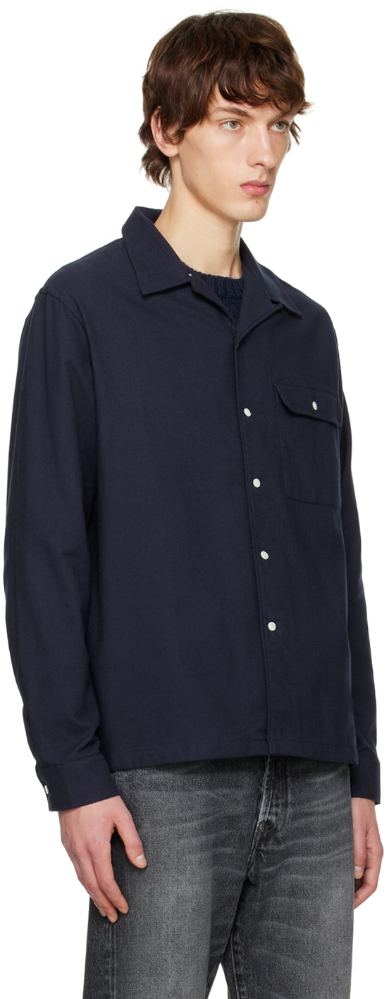 De Bonne Facture Navy Camp Collar Shirt De Bonne Facture