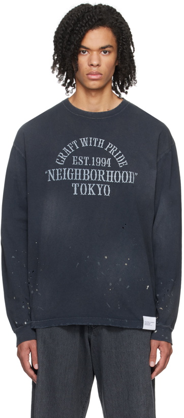 Photo: Neighborhood Black Damage Long Sleeve T-Shirt