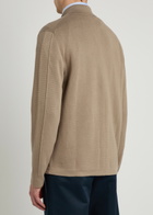 Canali Zip up Modal and Cotton-blend Cardigan Brown