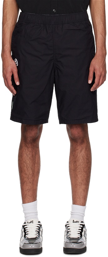 Photo: AAPE by A Bathing Ape Black Camouflage Reversible Shorts