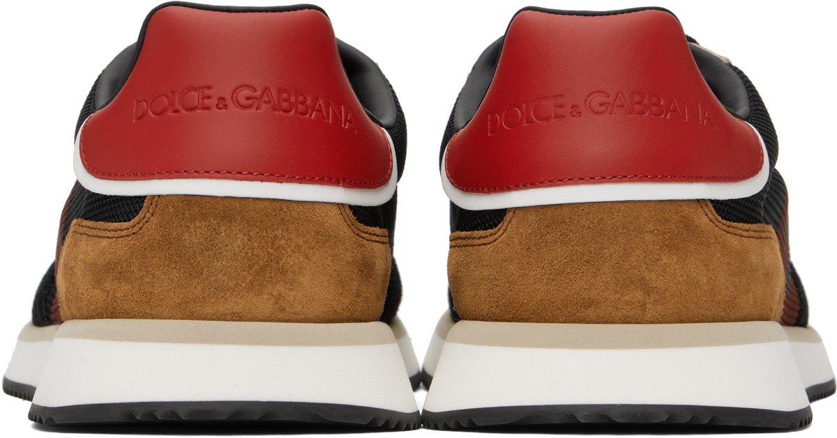 Dolce&Gabbana Black & Red 'DG' Cushion Sneakers