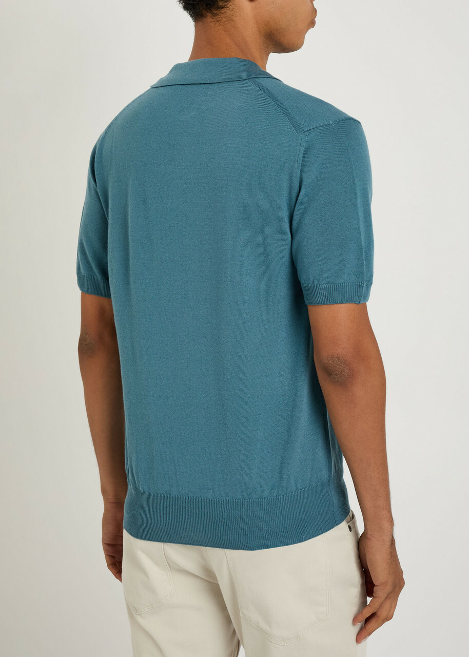 Aurélien Merino Wool Polo Shirt Light Green
