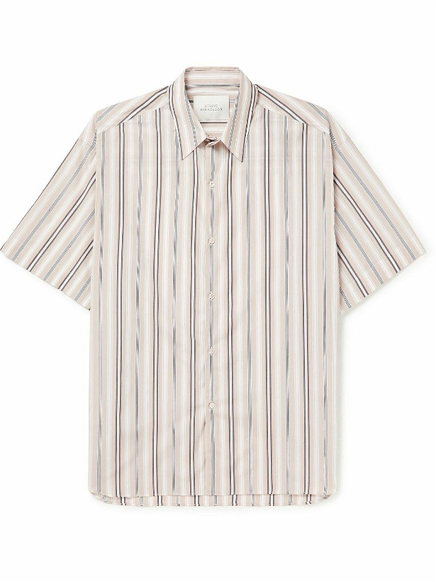 Photo: Studio Nicholson - Sorono Striped Cotton-Poplin Shirt - Brown