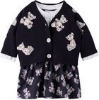 Burberry Baby Navy & White Thomas Bear Three-Piece Set