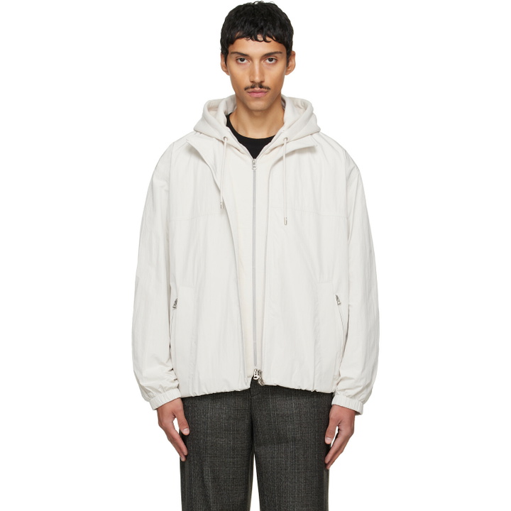 Photo: Solid Homme Off-White Layered Taffeta Jacket