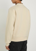 Saint Laurent Logo-embroidered Cotton Sweatshirt Off White