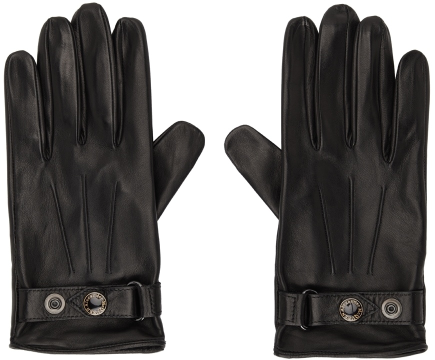Photo: Alexander McQueen Black & Gold Leather New Biker Gloves