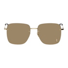 Saint Laurent Gold and Brown Mirror SL 312 Sunglasses