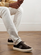 TOM FORD - Cambridge Leather-Trimmed Suede Sneakers - Brown