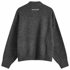 MKI Men's Mohair Blend Knit Track Jacket in Charcoal