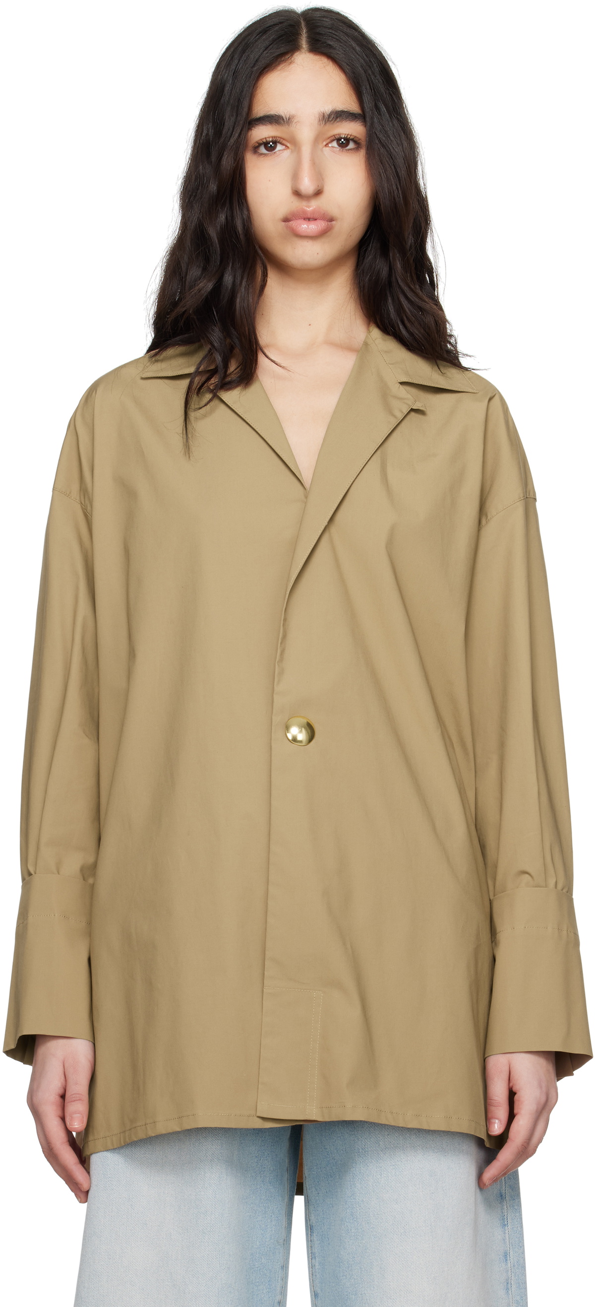 DARKPARK Beige Jodie Popeline Tunic Style Shirt