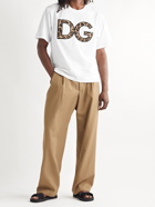 DOLCE & GABBANA - Logo-Appliquéd Cotton-Jersey T-Shirt - White