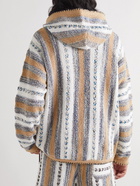 AMIRI - Striped Jacquard Bouclé Hoodie - Neutrals