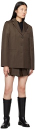 LVIR Brown Pleated Miniskirt