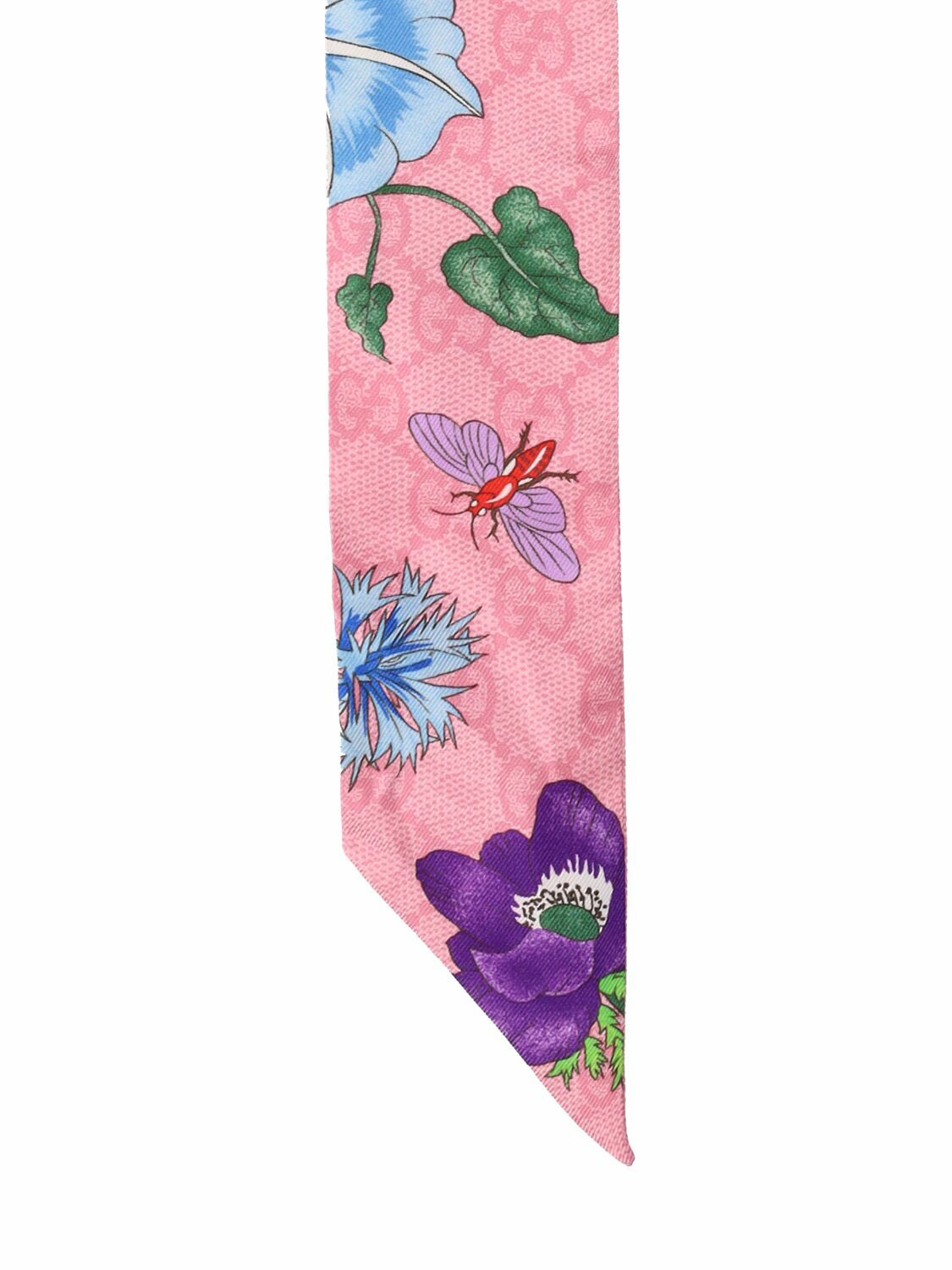 GUCCI - Flora Silk Twill Neck Bow Gucci