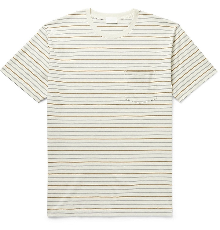 Photo: HANDVAERK - Striped Pima Cotton-Jersey T-Shirt - Neutrals