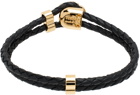 Versace Black Medusa Braided Leather Bracelet