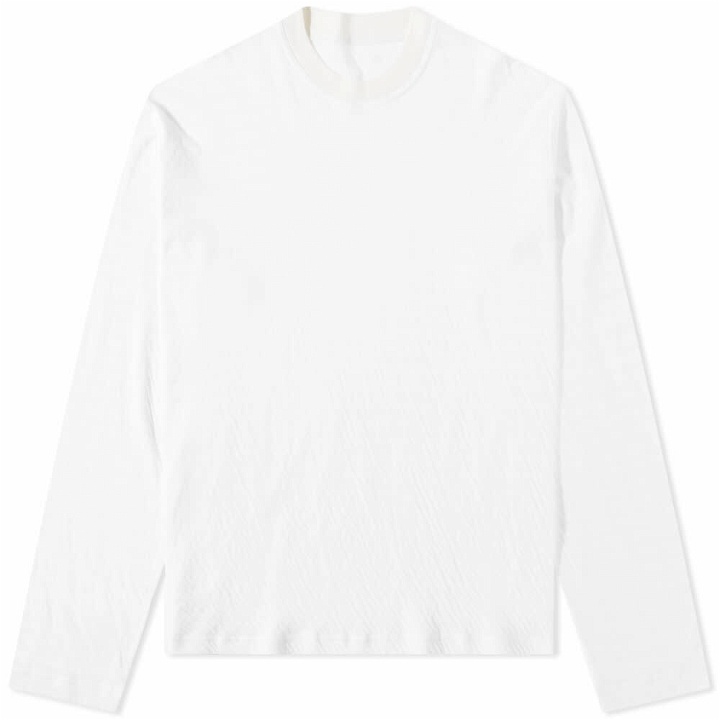 Photo: Sunnei Men's Long Sleeve Stripe T-Shirt in Off White/Beige Stripes