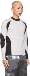 HELIOT EMIL Black & Grey Metamorphic Long Sleeve T-Shirt